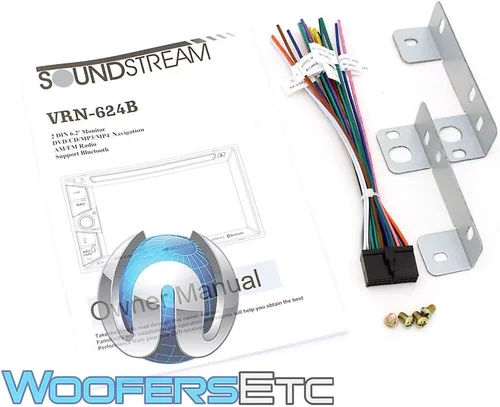 Vista 8 de Soundstream VRN-624B, estéreo de coche de doble DIN de 6.2 pulgadas, receptor multimedia de pantalla táctil LCD de navegación, GPS Bluetooth Audio