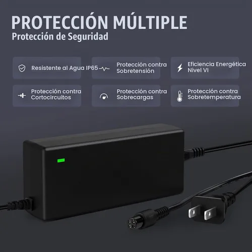 Vista 7 de Cargador de 4 clavijas de 63 V para Ninebot S (no para S-Plus) / Mini PRO/Mini lite / L8 / One A1/One S2/S-MAX, N3M240, GoKart Kit, Gokart PRO, 4