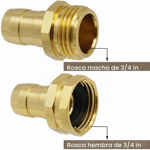 Vista 3 de Lifynste Conector de reparación de manguera de jardín con abrazaderas, accesorio de manguera de jardín macho y hembra, juego de 3