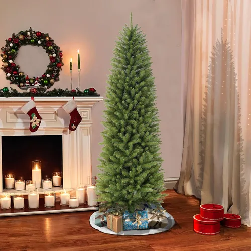 Vista 3 de Puleo International Árbol de Navidad artificial de abeto Fraser de 6 pies con soporte, verde, (FFPT-60)