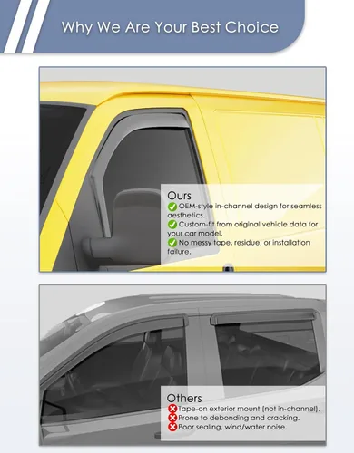 Vista 6 de Protectores de lluvia de ventana para Chevy Express Van y GMC Savana 2500