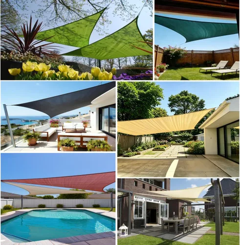 Vista 8 de Toldo rectangular de 10 x 13 pies (gris frío) - Bloqueo UV para patio y exteriores Resists Aging From Sun &Rain，Block UV 90%+ ，Cools 8—15℃，For