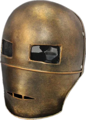 Vista 3 de Máscara de cosplay de robot de primera generación, de resina, para Halloween, fiesta de baile, disfraces, accesorios Cobre