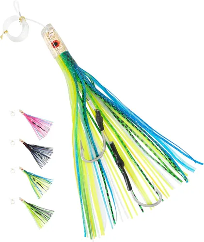 Vista 10 de BLUEWING Señuelo de Curricán para Pesca Mayor de 6 pulgadas/9 pulgadas/11 pulgadas/12 pulgadas/14 pulgadas/15 pulgadas/20 pulgadas, Aparejos de Agua
