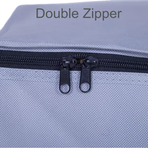 Vista 4 de Bolsas de almacenamiento de ropa con cremallera con ventana transparente de plástico y asas resistentes, ideales para almacenamiento de temporada