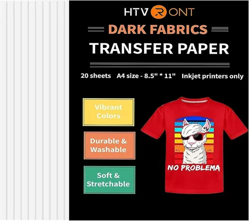 Vista 17 de HTVRONT Papel de transferencia de calor para camisetas oscuras - 6 hojas Oscuro