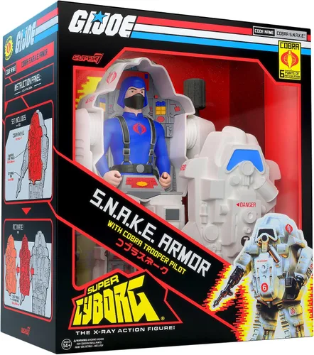 Vista 2 de Super7 Super Cyborg G.I. Joe Cobra S.N.A.K.E. Armor (Color Completo - Gris) - Figura de Acción G.I. Joe de 11" con Accesorios Coleccionables