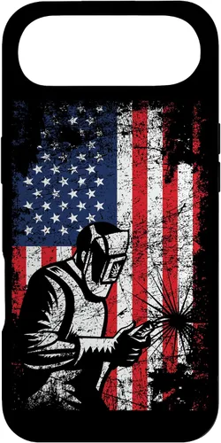 Vista 26 de Welder Gifts - Funda de soldadura patriótica con bandera estadounidense para iPhone 17