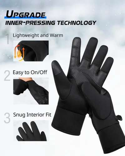 Vista 2 de ATERCEL Winter Gloves Men Women, Waterproof Cold Weather Gloves for Women Men, Touchscreen Gloves for Running, Driving, Cycling, Skiing, Skating