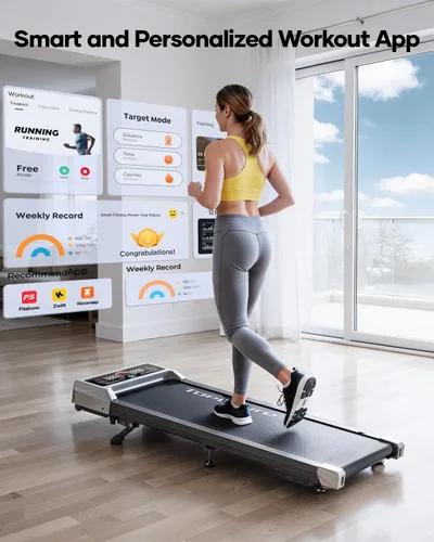 Vista 5 de TOPUTURE Walking Pad with 10% Incline, 3.0HP Brushless Quiet Under Desk Treadmill, Portable Treadmills for Home/Office, Running Machine 300 lbs