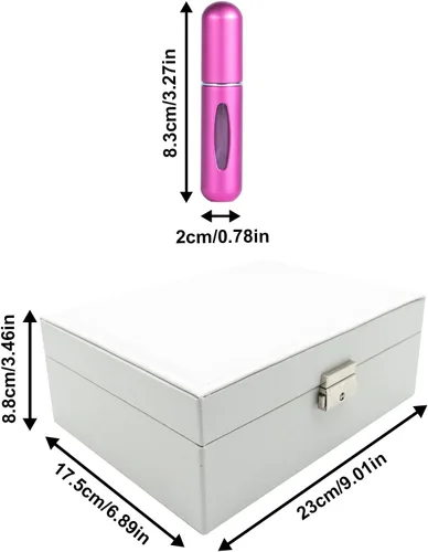 Vista 5 de CXEizZ Caja organizadora de joyas para mujeres, niñas y hombres con cerradura, collar y reloj, cajas de aretes de cuero sintético, estuche