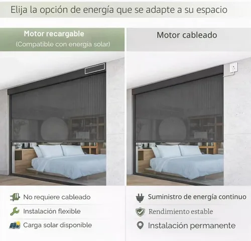 Vista 5 de ZSHINE Persianas enrollables motorizadas para patio al aire libre