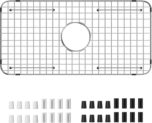 Vista 10 de Kitchen Sink Grid and Sink Protectors 25-1/8" X 12-1/2" Rear Drain Stainless Steel Sink Grids for Bottom of Kitchen Sinks