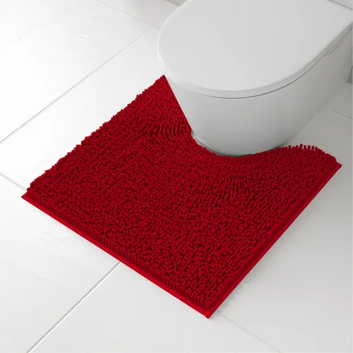 Vista 16 de RUN HELIX Juego de 4 alfombras de baño antideslizantes, suaves, peludas y absorbentes, con tapete de inodoro en forma de U, color negro