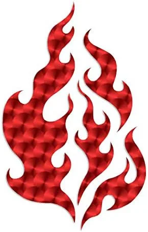 Vista 11 de Fire Flames Art - Vinilo adhesivo de 5.75 x 9.25 pulgadas, color rojo