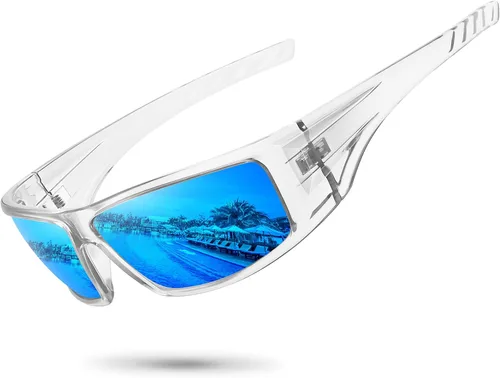 Vista 26 de Gafas de sol deportivas polarizadas para hombres y mujeres con marco irrompible para ciclismo, pesca, lentes envolventes, protección UV400