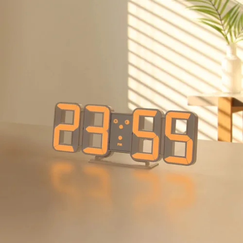 Vista 11 de mooas 3D Pure Slim M LED reloj, 11,8" reloj digital LED multifunción 11.8" Slim M Reloj de pared blanco con control remoto