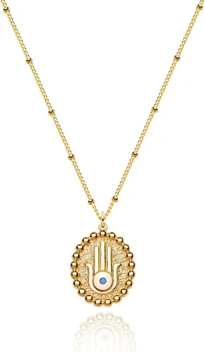 Vista 12 de Fettero - Collar con dije de oro, gargantilla en capas con moneda abierta, círculo de karma completo, luna creciente nueva, 14K oro chapado