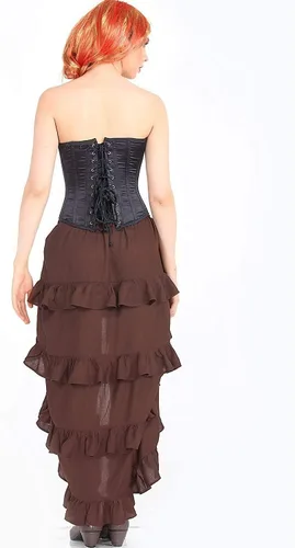 Vista 2 de ThePirateDressing - Disfraz para cosplay estilo victoriano Steampunk para mujer, falda de corte asimétrico con frente alto y largo atrás, C1367