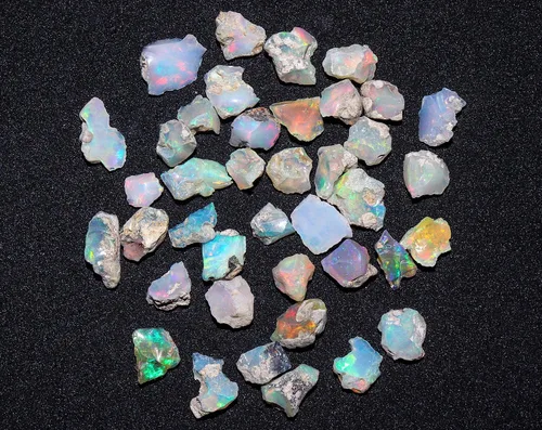 Vista 5 de Jaguar Gems - Piedra preciosa de cristal de ópalo crudo, ópalo al por mayor, ópalo de Welo, cristales sueltos, ópalo de juego de fuego, cristales