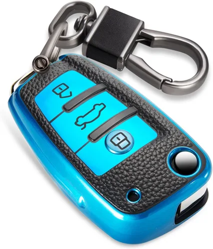 Vista 47 de para llavero de Cadillac con funda de TPU con superficie granulada y cuerda trenzada metálica, funda de llavero mejorada para 2020 en adelante CT4