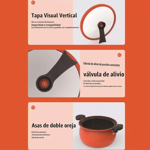 Vista 4 de Olla de presión micro de cerámica multifuncional eficiente 7L para cocinar rápidamente utensilios de cocina caseros