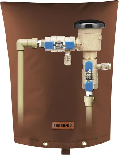 Vista 27 de Cubierta aislante de tubería para prevención de reflujo (5°F) – Bolsa aislada para válvula de aspersor de riego – Cubierta de bomba de pozo de agua