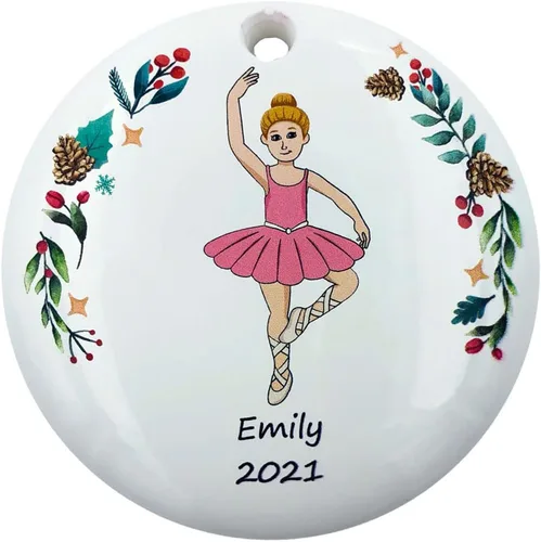 Vista 11 de Adorno de Navidad personalizado bailarina bailarina, bailarina de ballet, morena