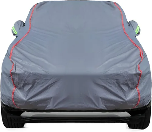 Vista 34 de Funda de Coche Transpirable de Nuevo Material, Funda Impermeable para Coche, Puertas con Candados y Cremalleras, Protección UV Impermeable