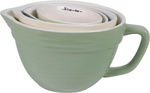 Vista 4 de Creative Co-Op Tazas Medidoras en Forma de Tazón para Masa (Juego de 4 Tamaños), Multicolor, 6.5 x 5 pulgadas