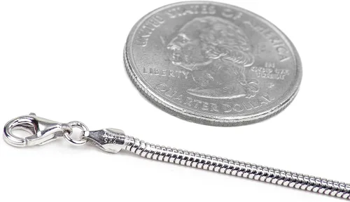 Vista 3 de Italian Quality Chain Cadena de plata de ley 925 Cadena de serpiente real para mujeres u hombres y pulseras para mujeres u hombres, antideslustre