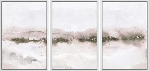Vista 159 de SIGNWIN Lienzo enmarcado para pared, juego de arte tranquilo con reflejo de lago, acuarela, montaña y agua, ilustraciones modernas, arte abstracto