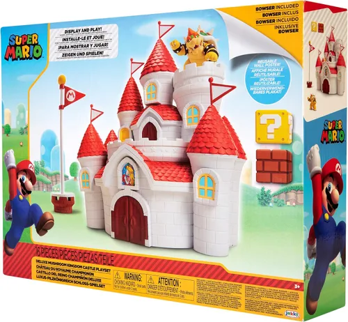 Vista 9 de Set de juego del Castillo del Reino de Setas de Super Mario con figura exclusiva de Bowser de 6.35 cm