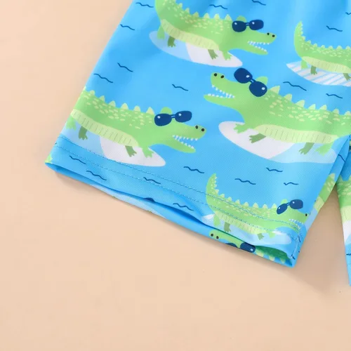 Vista 6 de Happy Town Trajes de baño para niños pequeños, conjuntos de camiseta de natación de manga larga, trajes de baño, trajes de baño de verano