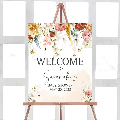 Vista 27 de Letrero de bienvenida editable para baby shower, letreros de baby shower, decoración de baby shower, soporte de letrero de baby shower, letrero