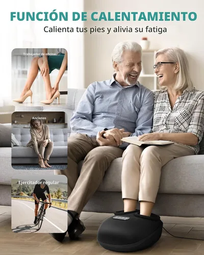 Vista 6 de Medcursor máquina masajeadora de pies con calor, rodamiento, amasado profundo, masajeador de pies shiatsu para proporcionar alivio del dolor, pies