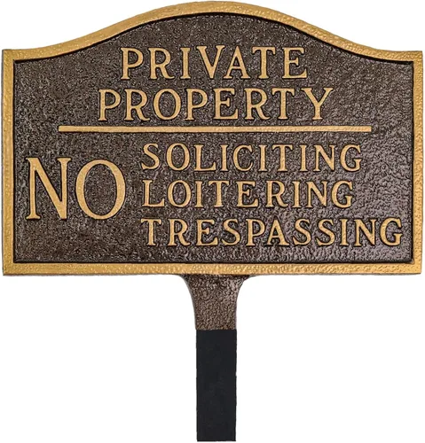 Vista 9 de Montague Metal Products - Placa de declaración de propiedad privada No Soliciting No Loitering - Placa de visualización de pared o césped - Señal