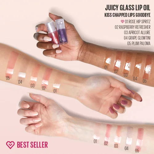 Vista 9 de Kaja Juicy Glass - Aceite para rellenar los labios 01 Rose Hip Spritz Hidratante, se siente voluminoso y ligero con aceite de frutas de árbol