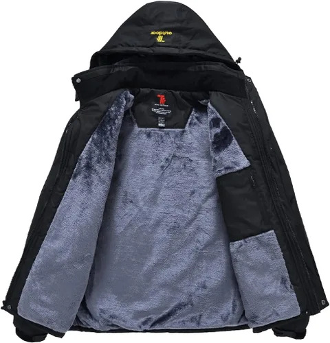 Vista 2 de JINSHI - Chaqueta de esquí para hombre, tejido polar, impermeable, rompevientos, M