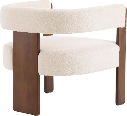 Vista 8 de Christopher Knight Home Nettie - Silla decorativa moderna para sala de estar, sofá individual de tela Boucle con marco de madera, cómoda silla