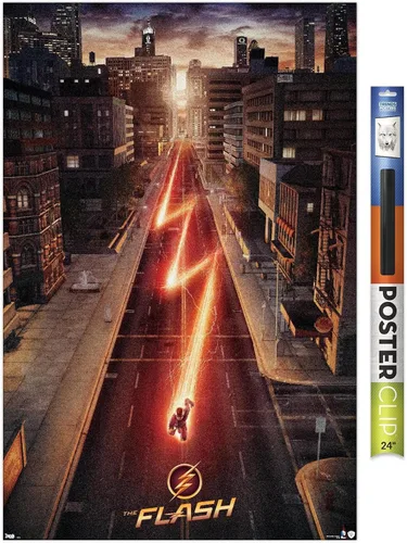 Vista 16 de Trends International DC Comics TV - The Flash - Póster de pared de una hoja de calle, 14.725 x 22.375 pulgadas, versión enmarcada de madera