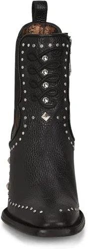 Vista 3 de Cuadra Botín para mujer en cuero genuino negro 4P04RS