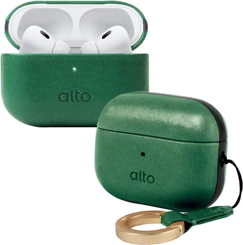 Vista 15 de alto Funda de Cuero Italiano Compatible con AirPods Pro 2ª Generación 2022 Mujeres Hombres Carcasa Rígida Protectora Soporta Carga Inalámbrica LED