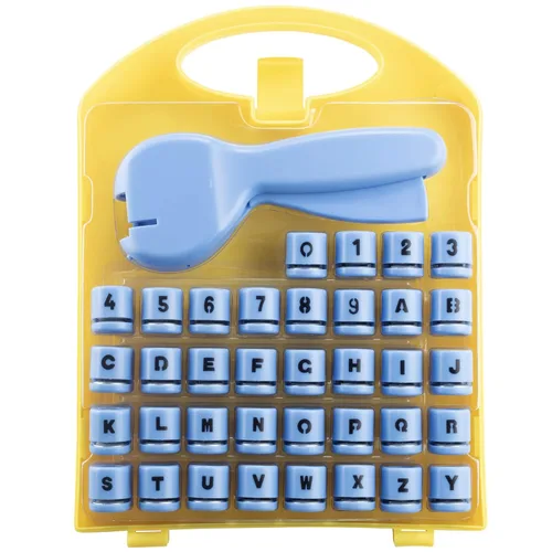 Vista 9 de Perforadores de papel de letras y números, 37 piezas con estuche y herramienta de perforación, perforadora de fácil uso para tarjetas