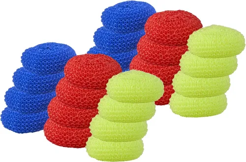 Vista 13 de Estropajos de nailon, para platos, ollas y estufas, estropajos de malla duraderos, para una limpieza resistente. Estropajos de nailon para platos