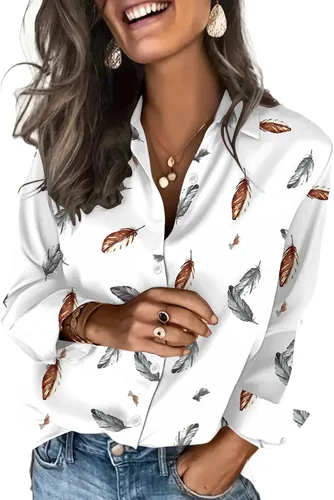 Vista 15 de Zeagoo Blusas de satén para mujer, camisas de seda con botones de manga larga, blusas casuales de negocios