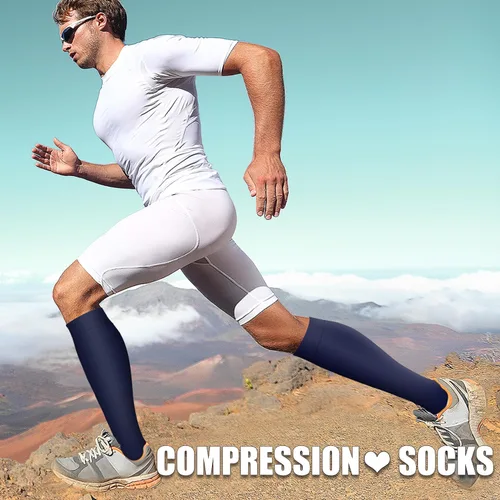 Vista 32 de Paquete de 3 pares de calcetines de compresión médica para mejorar la circulación de mujeres y hombres, para correr, hacer deporte y amamantar