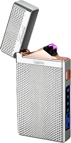 Vista 16 de SKRFIRE Encendedor de plasma de doble arco, recargable por USB, resistente al viento y sin llama para campamento, barbacoa, parrilla, hoguera, vela