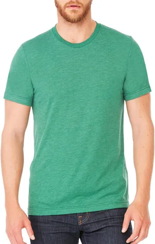 Vista 290 de Bella Canvas 3413c para hombre (1) Triblend verde + (1) Triblend rojo