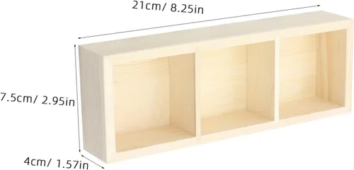 Vista 2 de Tea Bag Storage Organizer Box with 3 Compartments Wooden Counter Holder